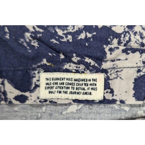 Frank & Oak Rue St-Viateur Men's Button Down Collared Shirt Med Blue Speckled - Picture 3 of 9